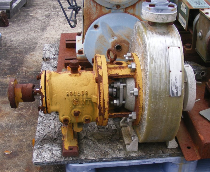 used Goulds model 4100 , 1.5x3x9 FRP pump. Rated 160 GPM @ 185 Ft.Hd.. 3500 RPM. 7-1/8